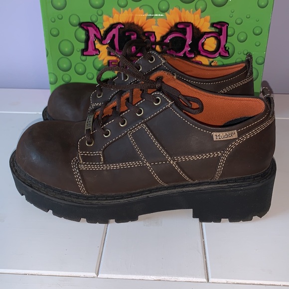 Vintage 90’s Mudd Chunky Platform Donnie Brown Oxford Style Shoes Deadstock Y2K - Picture 8 of 17